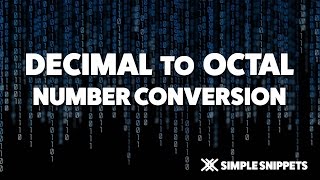 Decimal to Octal Number Conversion with Decimal Point | Number System Conversions