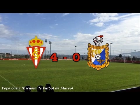 Real Sporting de Gijón "B" 4, C.D. Mosconia 0. Resumen.