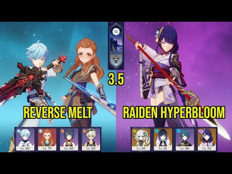 (F2P) CHONGYUN ALOY Reverse Melt & C0 RAIDEN Hyperbloom | 3.5 Spiral Abyss Floor 12 | Genshin Impact