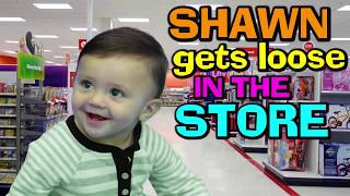 BABY SHAWN POOPS IN BATHTUB 😢 + GOES SHOPPING @ TARGET 😃 (FUNnel Vision Baby Gone Wild Vlog)