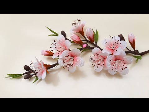 How To Make Peach Blossom Paper Flower / Paper Flower / Góc nhỏ Handmade