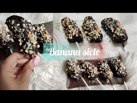 Banana sicle/banana bar/ healthy chocolate bar/2 min recipe