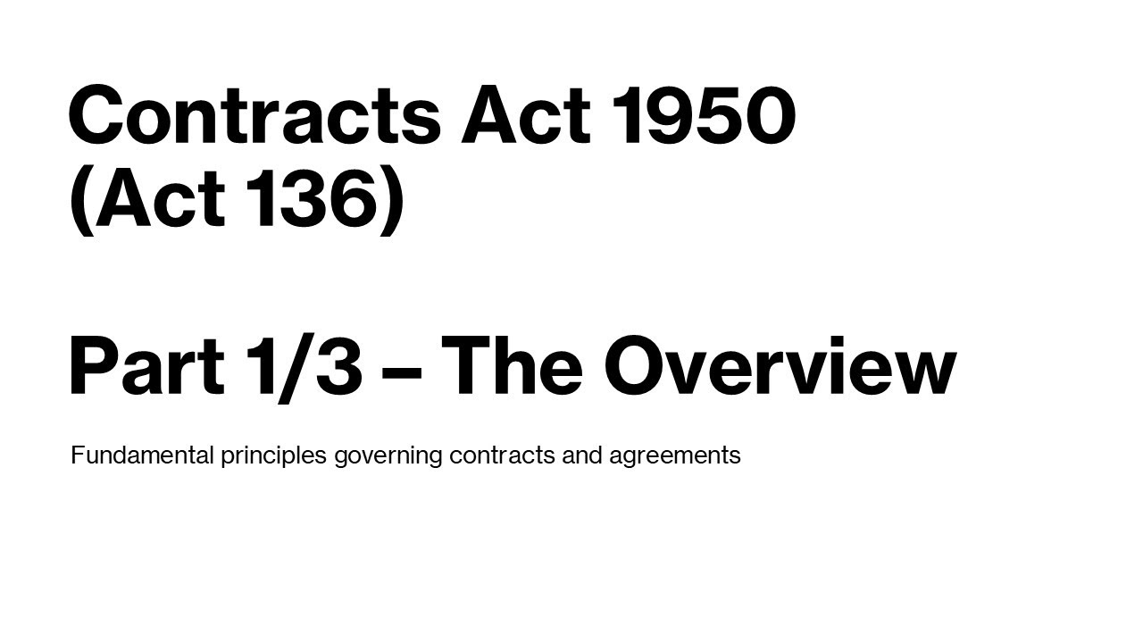Contracts Act 1950 (Malaysia) Explained | Key Rules, Sections & Updates