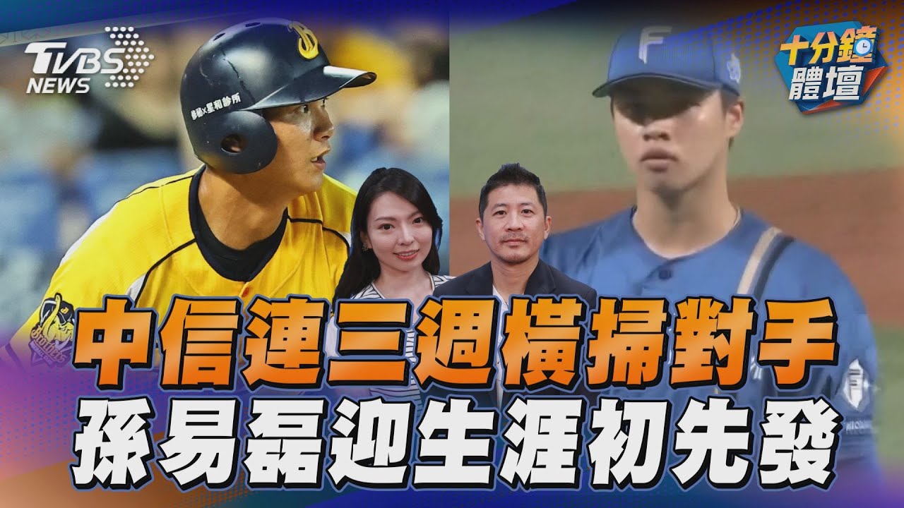 十分鐘體壇/中信兄弟連三週末橫掃對手 孫易磊生涯初先發吞敗