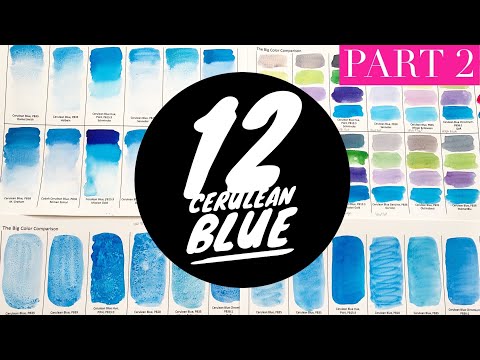 Colossal Color Showdown S2 Ep.4: Cerulean Blue Part 2 | Comparing 12 Watercolor Brands