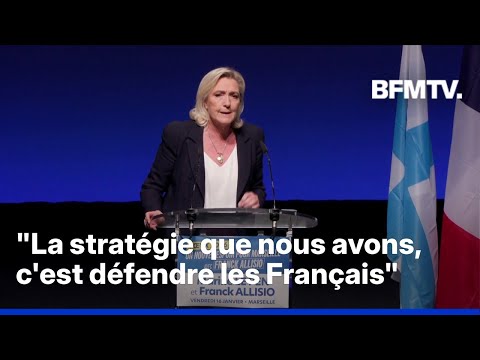 Candidature de Franck Allisio à l'élection municipale de Marseille:le discours de Marine Le Pen (RN)
