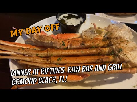 Dinner at Riptides Raw Bar and Grill in Ormond Beach, Florida! All You Can Eat Crab Legs!