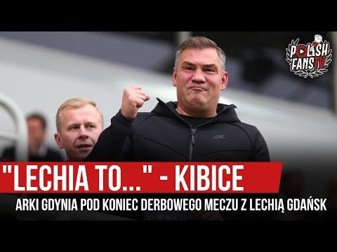 "LECHIA TO..." - kibice Arki Gdynia pod koniec derbowego meczu z Lechią Gdańsk (20.10.2019 r.)