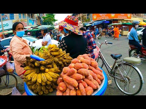 Street Food in Phnom Penh 2021 - walking at Olympic in Phnom Penh, Cambodian food tour