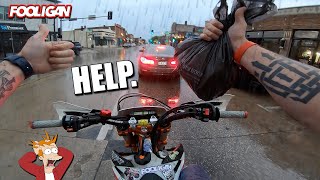 Went for tacos and it DUMPS rain | Thunderstorm ride!