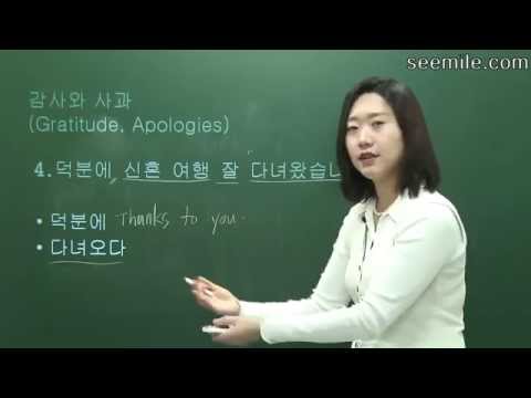 [Learn Korean Language]  12. Thanks, Gratitude, Apologies, 감사, 사과, ~아서, ~어서 표현 Video