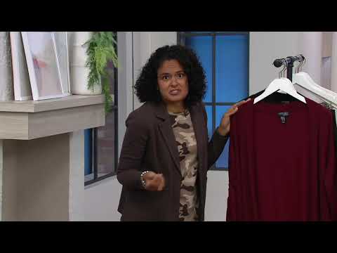 Attitudes by Renee Ruched Sleeve Open Front Cardigan on QVC