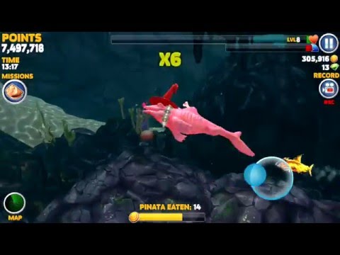 Mariachi Baby Eat as many PINATA - MAX eaten - Hungry Shark Evolution