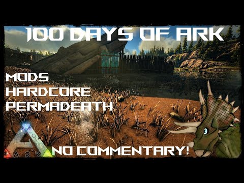 Setting up base...again...again... | Surviving 100 Days on ARK PERMADEATH!