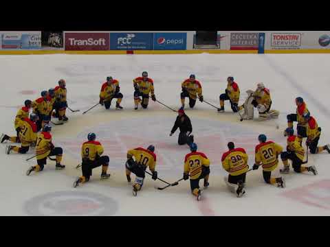 Motor ČB - Liberec  5:2, junioři 2017-18 (vítězný pokřik s Kaštanem)