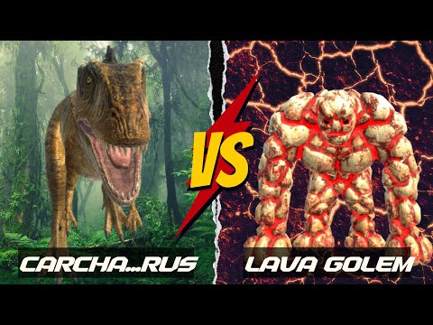 Carcharodontosaurus vs Lava Golem - Animal Revolt Battle Simulator