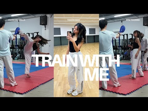 TRAIN WITH ME at TAEKWONDO | 8pm training, padwork drills