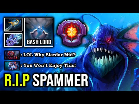 NEW 7.26 BOSS SLARDAR MID 100% Bash Every 3 Hits Deleted Brood Spammer From the Map EPIC DotA 2