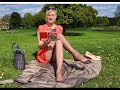 Meggie Style Nylon Orange Dress 20 Den Rose Brown Pantyhose Beige Heels Review Sunshine In Park