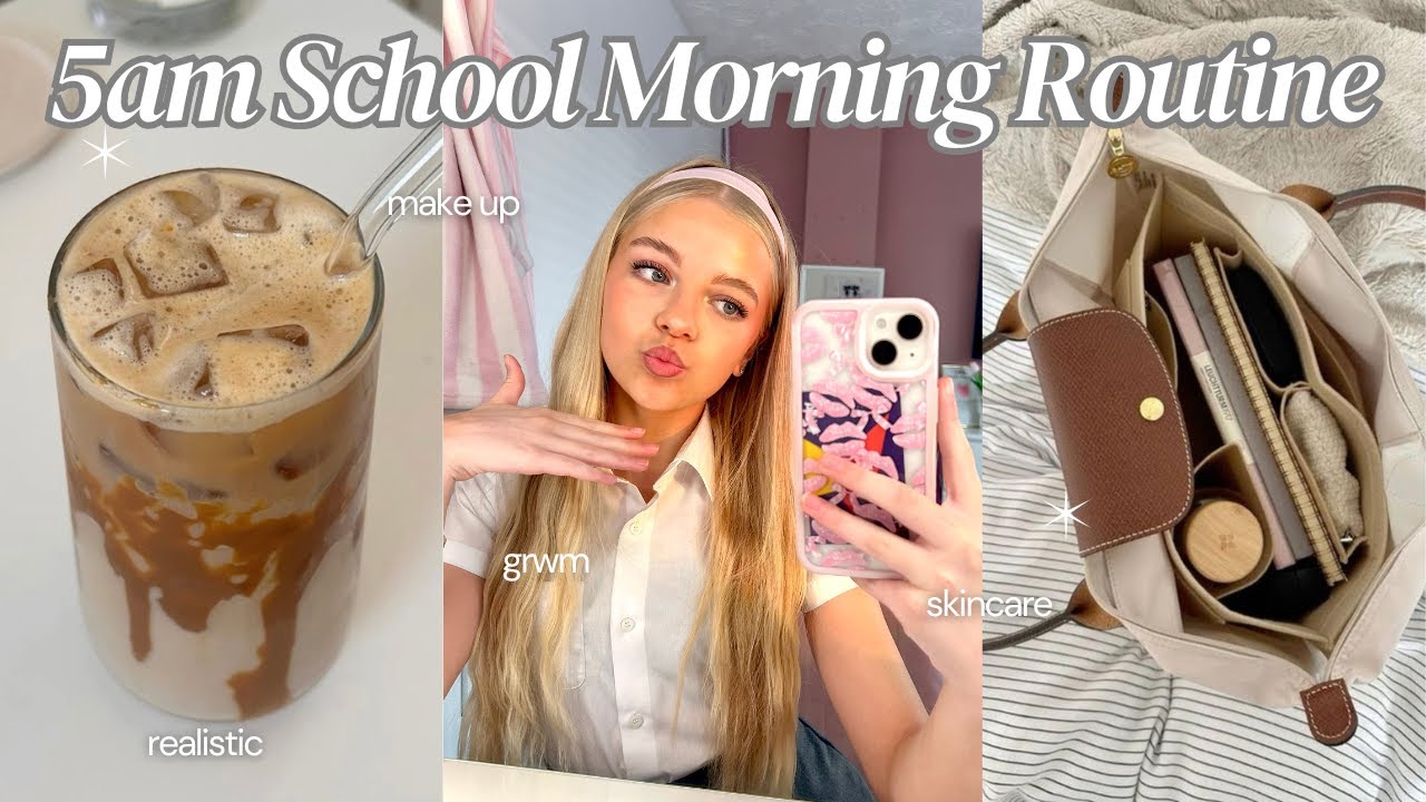 REALISTIC 5AM SCHOOL MORNING ROUTINE 👜💋