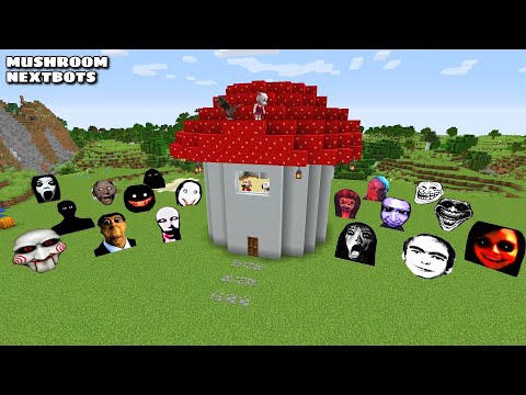 SURVIVAL MUSHROOM HOUSE WITH 100 NEXTBOTS in Minecraft - Gameplay - Coffin Meme