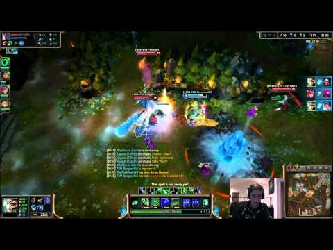 TSM Bjergsen 1v5 Triple kill as Riven   TSM ranked 5's