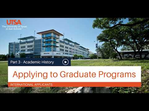 Utsa Graduate Program Direct Entry Liaison Application Guide Part 3