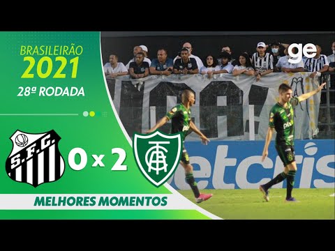 Gols e lances de Santos x América-MG
