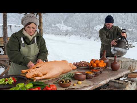 Winter Village Goose Stew Slow Cooked in Afghan Kazan