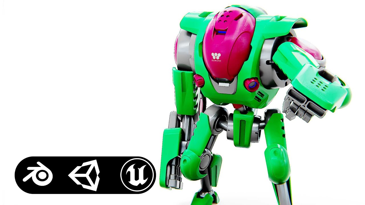 Battle Droid S-200 Auto-Rig Pro Rigged For Mixamo Unreal Engine Unity 3D Model