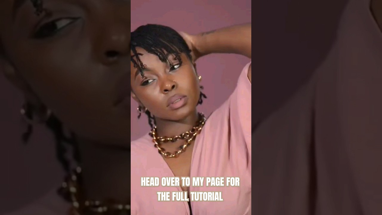 Mini braids on short natural hair. Awkward length natural hairstyle. Protective style short hair.