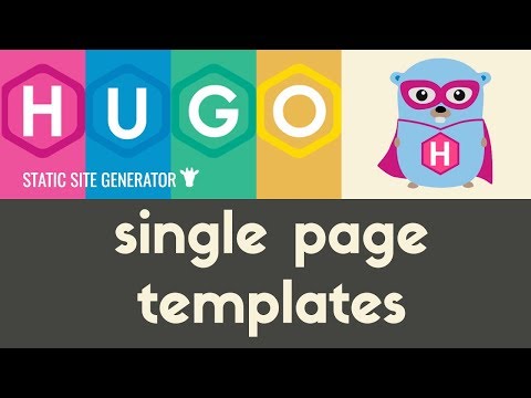 Single Page Templates | Hugo Static Site Generator | Tutorial 13