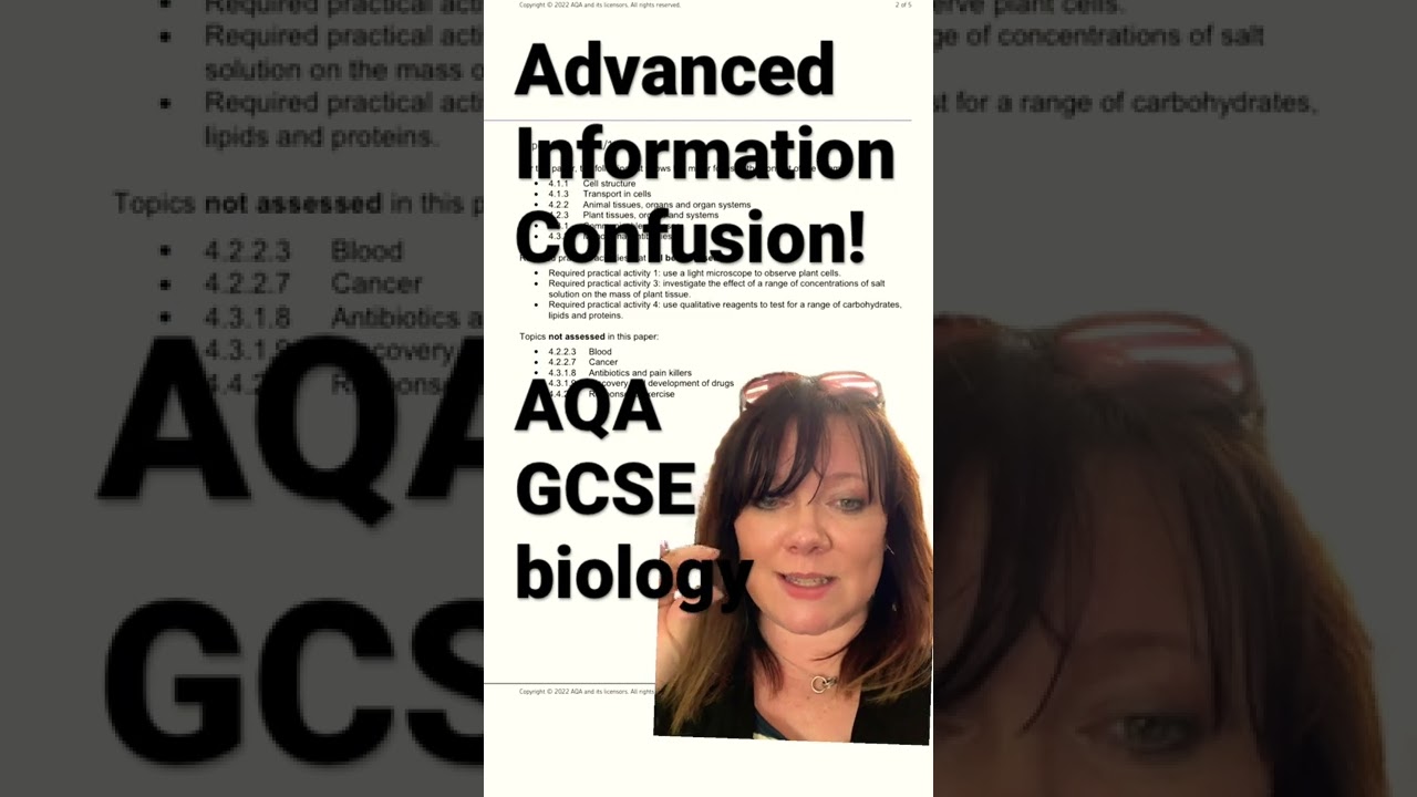 GCSE biology advanced information confusion!