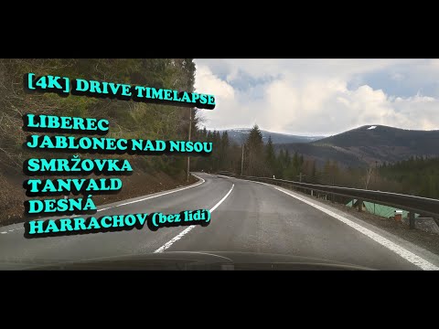 [4K] Driving CZ (3x) Liberec - Jablonec n/N - Tanvald - Desná - Harrachov (město duchů)