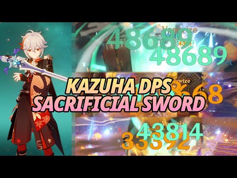 KAZUHA DPS with SACRIFICIAL SWORD SHOWCASE - Genshin Impact
