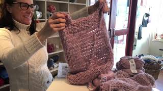 Del 3. beskrivningen på enkel tröja stickad i två trådar visas av Garnaffären.se