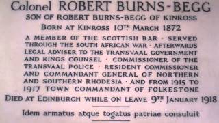 preview picture of video 'Colonel Robert Burns Begg Memorial Parish Church Kinross Perthshire Scotland'