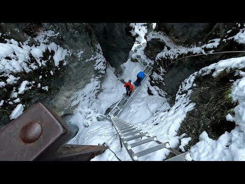 Suchá Belá gorge in winter - Journey from the Center of the Earth - Slovakia 4k