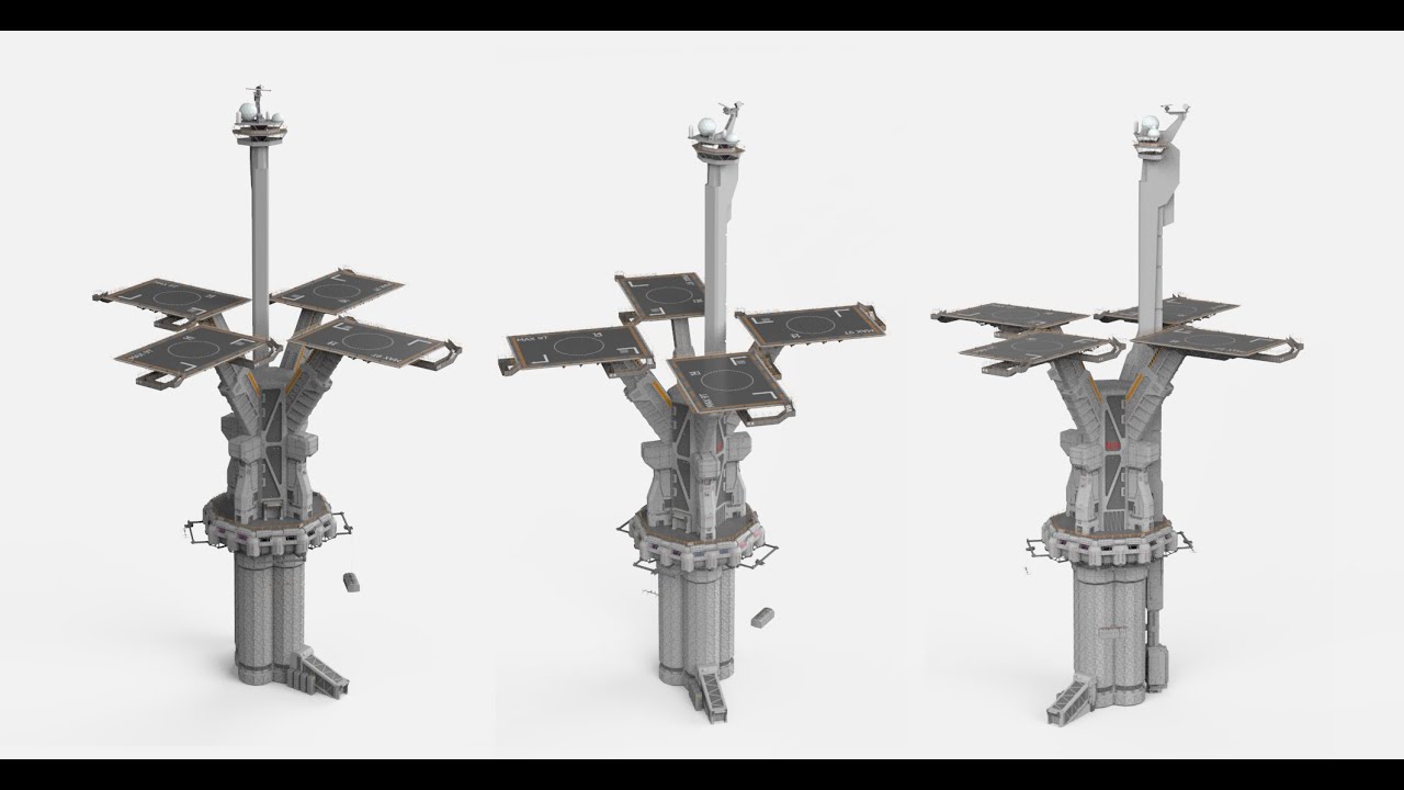 Sci-fi landing platform 3 3D Model