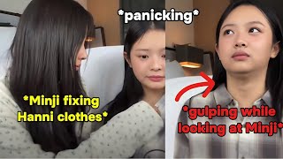Download lagu NewJeans HANNI gulping so hard when MINJI started changing clothes in front of her mp3