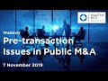 Khaitan & Co Webinar | Pre-transaction Issues in Public M&A (November 2019)