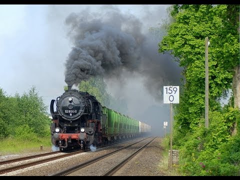 Dampflok mit schwerem 1700t-Holzzug bei Geisecke | Obere Ruhrtalbahn (2008)