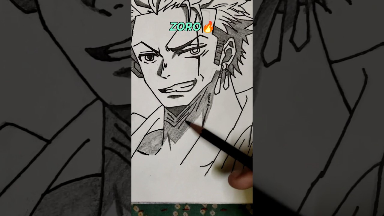 Drawing Roronoa Zoro 🔥 The Greatest Swordsman | One Piece Zoro Art#zoro #roronoazoro