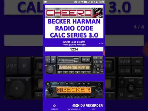 RADIO CODE for BECKER HARMAN