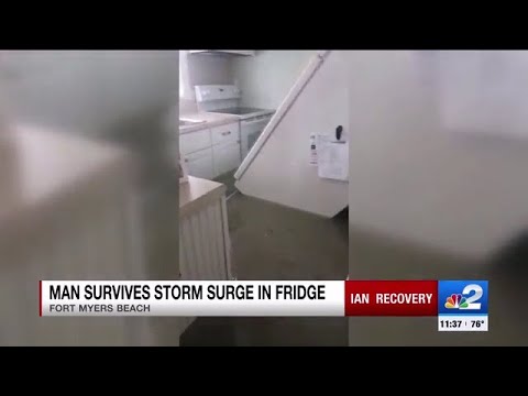 Fort Myers Beach man survives Hurricane Ian by hiding in refrigerator