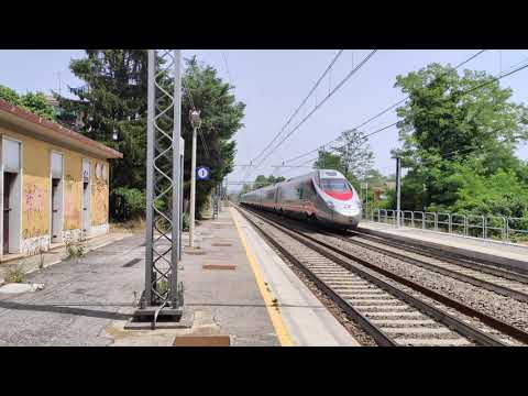 Frecciargento ETR600 in transito alla stazione di Ponte San Marco Calcinato verso Milano.