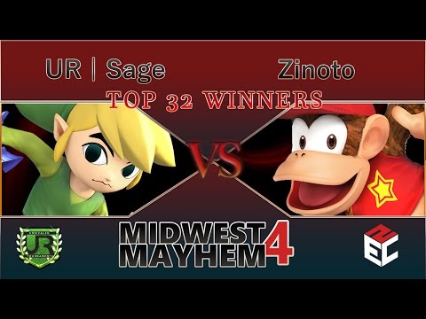 Midwest Mayhem 4  TOP 32 WINNERS - UR | Sage (Toon Link) vs Zinoto (Diddy Kong)