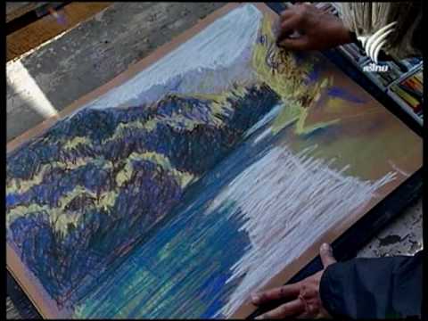 สอนศิลป์ [1-091] โดย อ.สันทนา ปลื้มชูศักดิ์ [สีชอล์ก_ภาพทิวทัศน์]