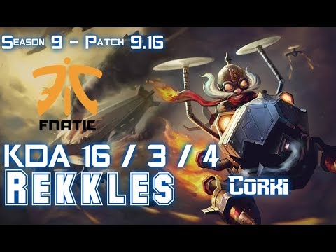 FNC Rekkles CORKI vs LUCIAN ADC - Patch 9.16 EUW Ranked