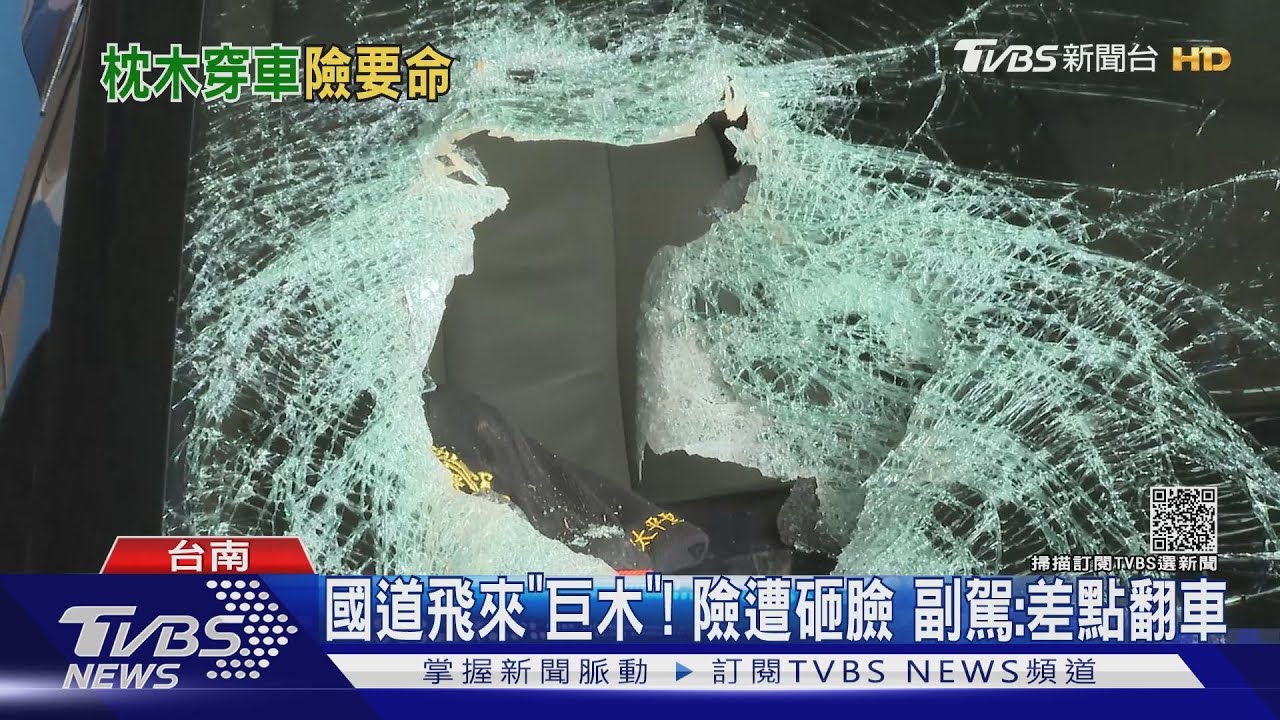 國道飛來「巨木」！險遭砸臉　副駕：差點翻車